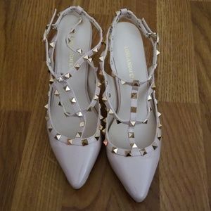 Stud sling back shoes
